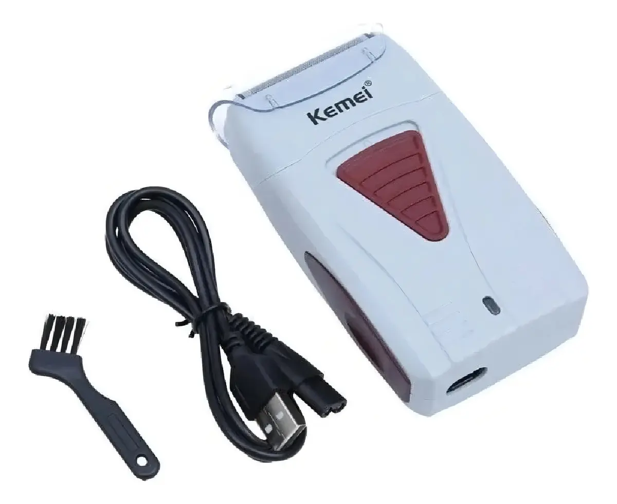 Imagen 2 de Afeitadora Inalámbrica Kemei KM-3382 Con Cabezal Flexible Blanco