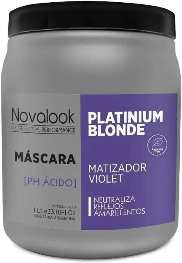 Imagen 2 de Mascara Matizador 1Kg Novalook Violeta Blonde Rubios Acido 