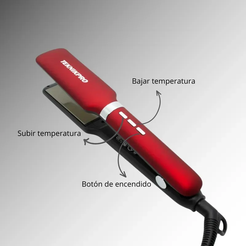 Imagen 3 de Planchita Pelo Red Passion Teknikpro Rojo