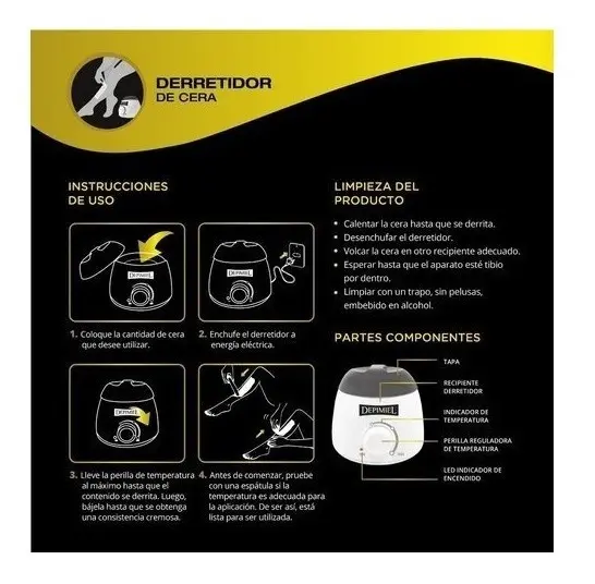 Imagen 2 de Termocera Calentador De Cera Olla Depilación Depimiel 220v
