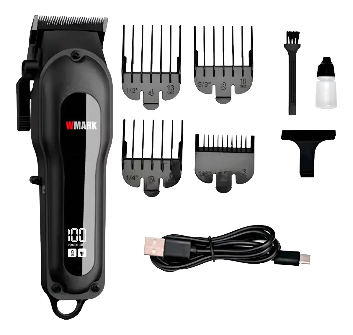 Imagen 3 de Wmark Maquina Cortadora De Pelo Inalambrica Ng-122 Black